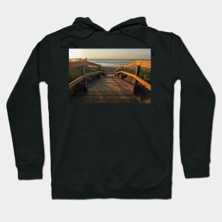 Sunrise at Ogunquit Beach Maine Ogunquit Beach Footbridge Hoodie